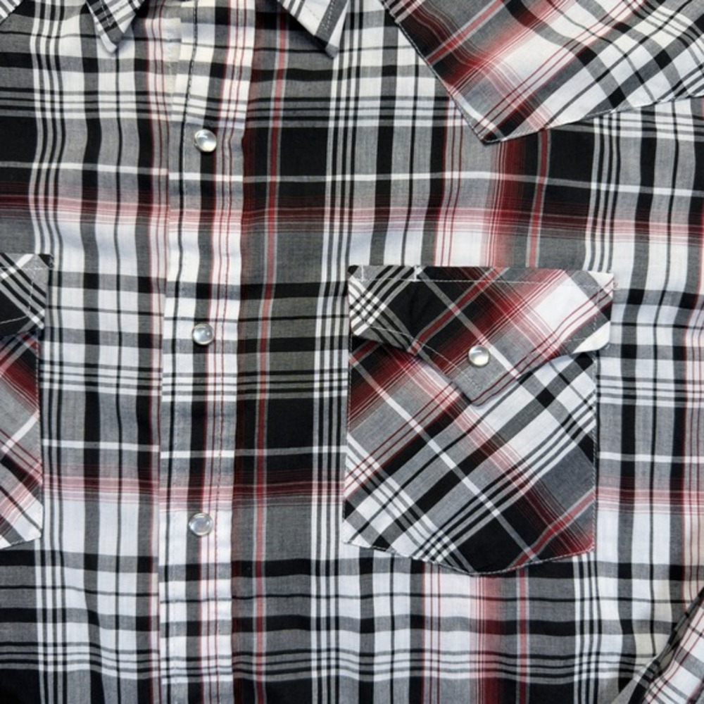 Ely Cattleman Mens XL Western Pearl Snap Shirt Red Black Plaid Cowboy Rodeo - Picture 5 of 7
